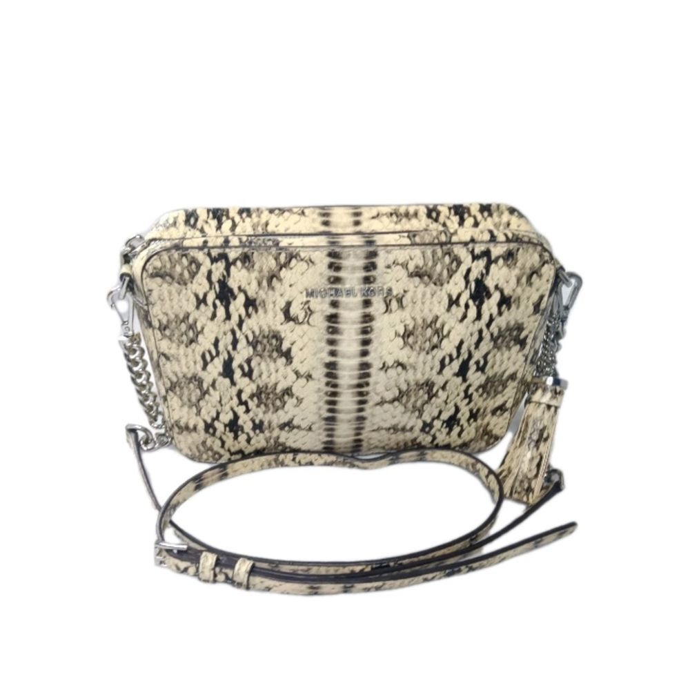 Michael Kors Medium Camera Bag Crossbody Snake Embossed Leather MSRP $198